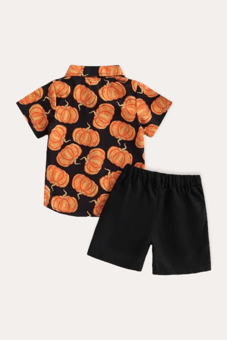 Pumpkin Set Shirt | Orange Black