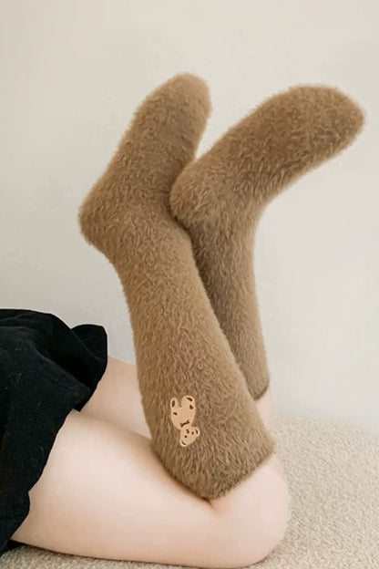 Teddy Bear Socks | Khaki