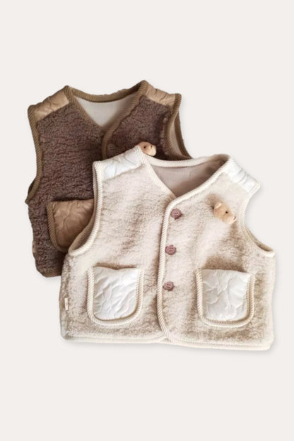 Teddy Bear Wool Vest | Brown