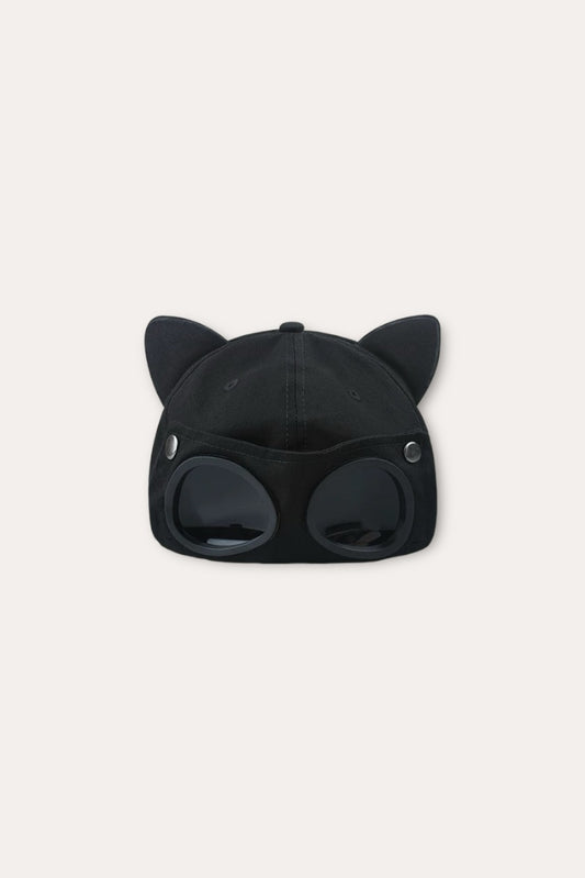 Cat Ears Baseball Cap | Black