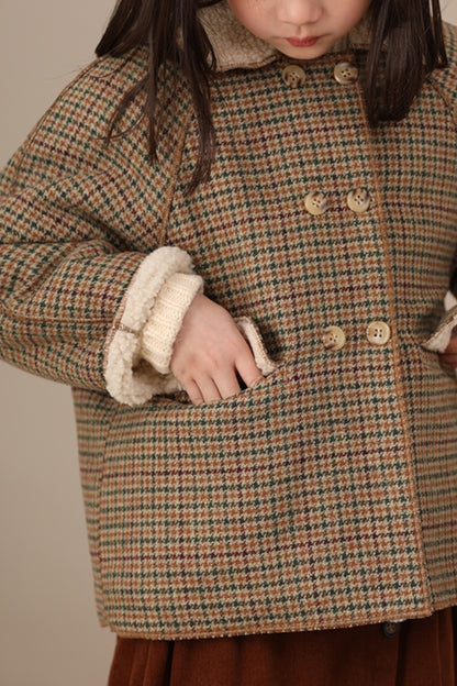 Timo Wool Plaid Coat | Khaki
