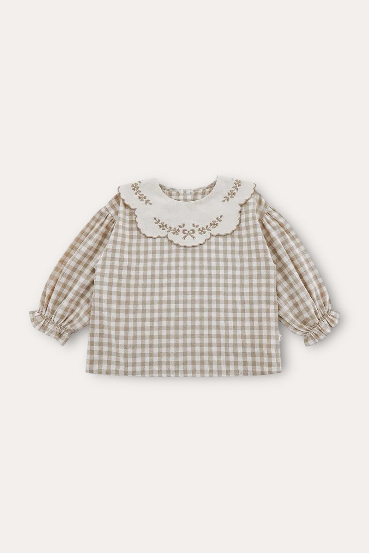 Loniya Plaid Blouse | Brown