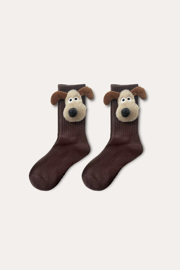 Teddy Dog Socks | Beige