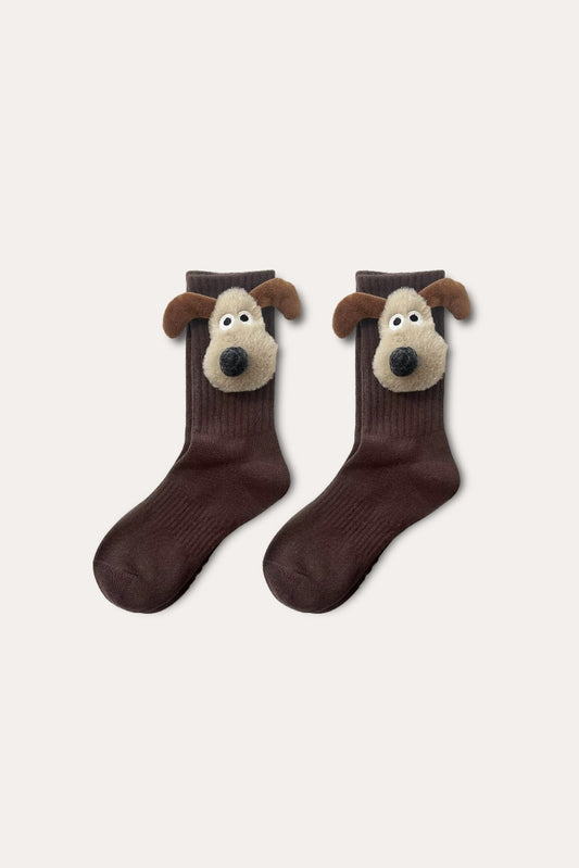 Teddy Dog Socks | Brown