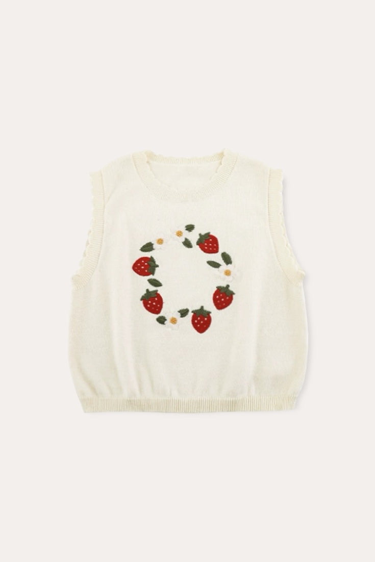 Loen Strawberry Vest | White