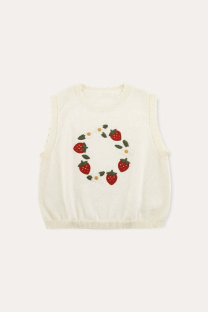 Loen Strawberry Vest | White