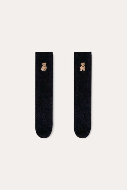 Teddy Bear Socks | Black