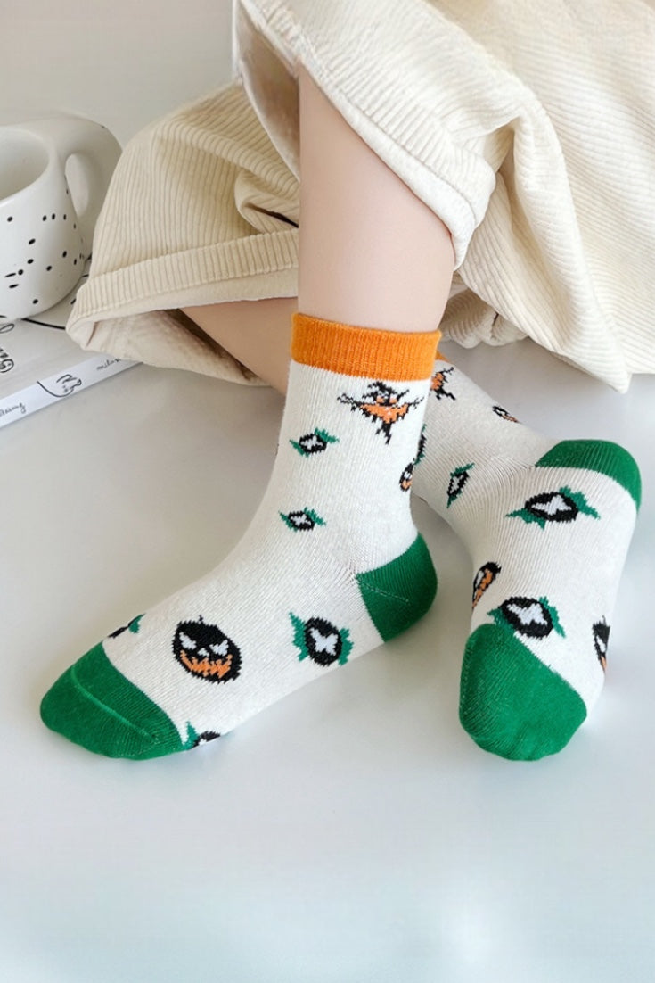 5 Pack Halloween Socks | Orange