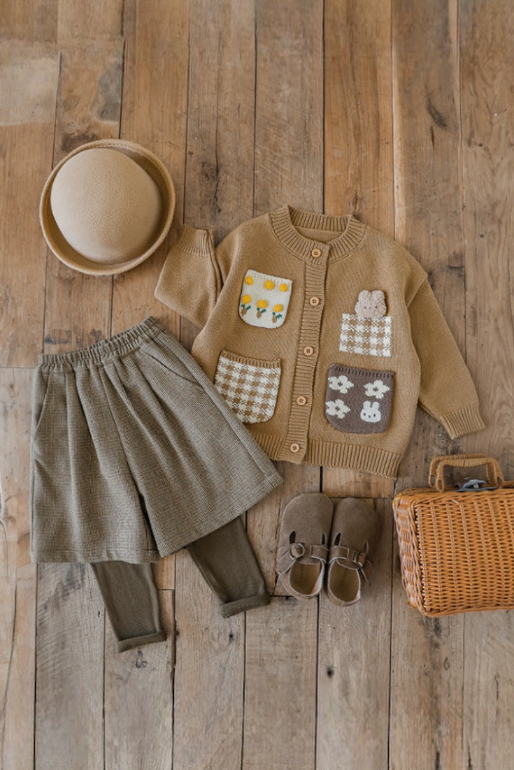 Teddy Bunny Cardigan | Beige And Brown