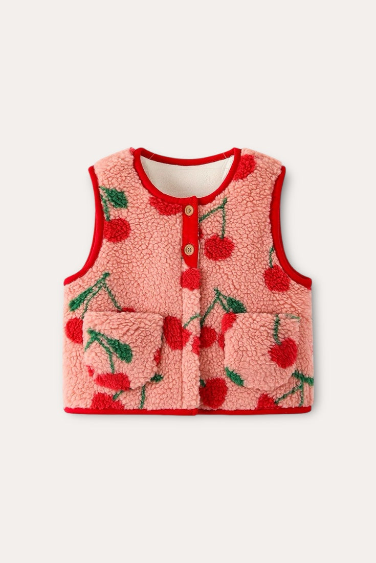 Cherry Wool Vest | Pink