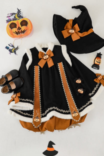 Pumpkin Drees And Hat | Black Orange