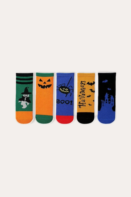 5 Pack Halloween Socks | Orange