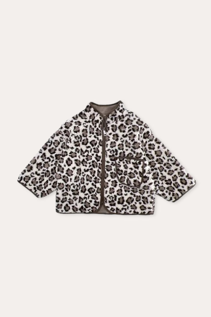 Leopard Wool Jacket | Brown