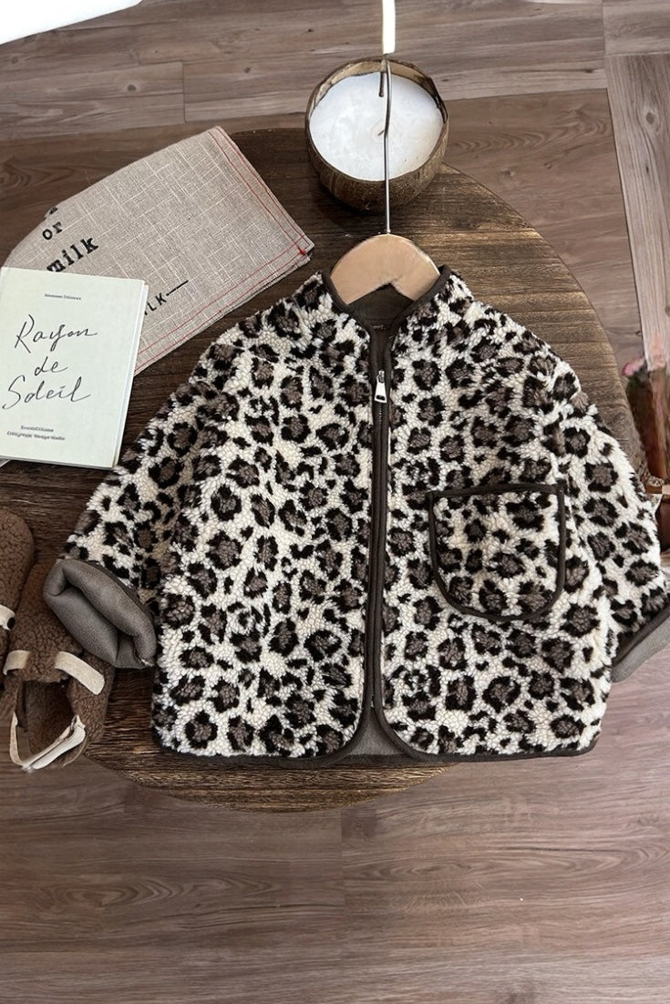 Leopard Wool Jacket | Brown