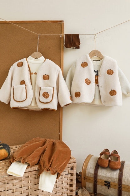 Pumpkin Teddy Jacket | Beige