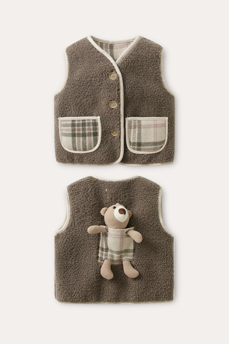 Teddy Bear Wool Vest | Beige