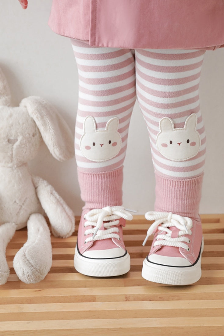 Bunny Striped Leggings | Pink