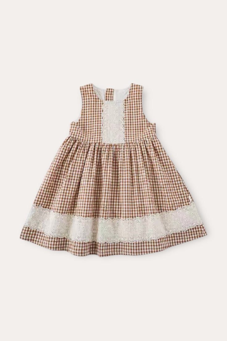 Lele plaid Dress | Brown