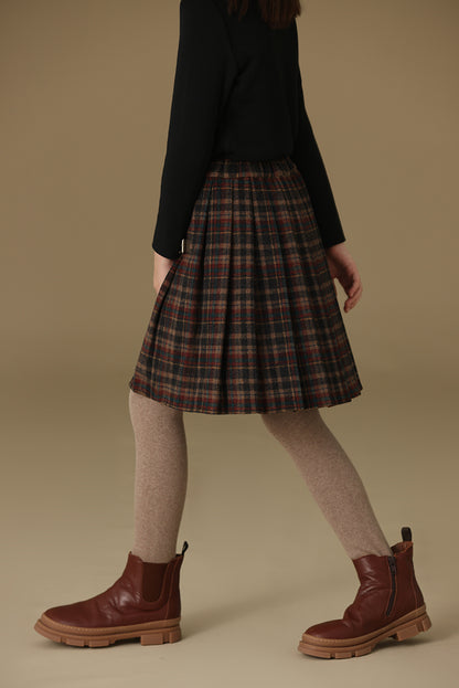 Jais Plaid Skirt | Black Red