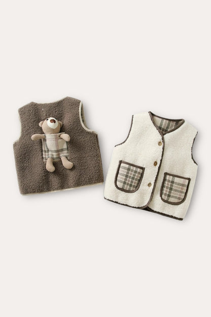 Teddy Bear Wool Vest | Beige