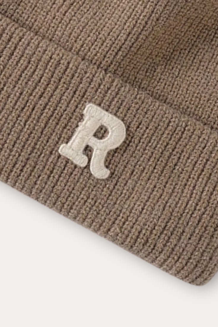 Ribbed Wool Beanie Hat | Khaki