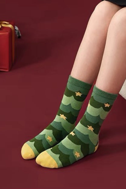 Christmas Pack Of 3 Socks | Green Red