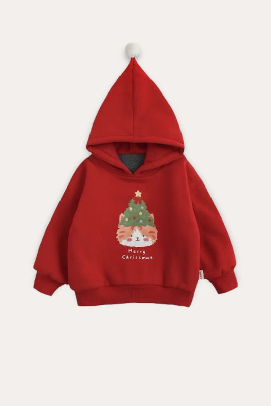 Christmas Kitten Sweatshirt | Red