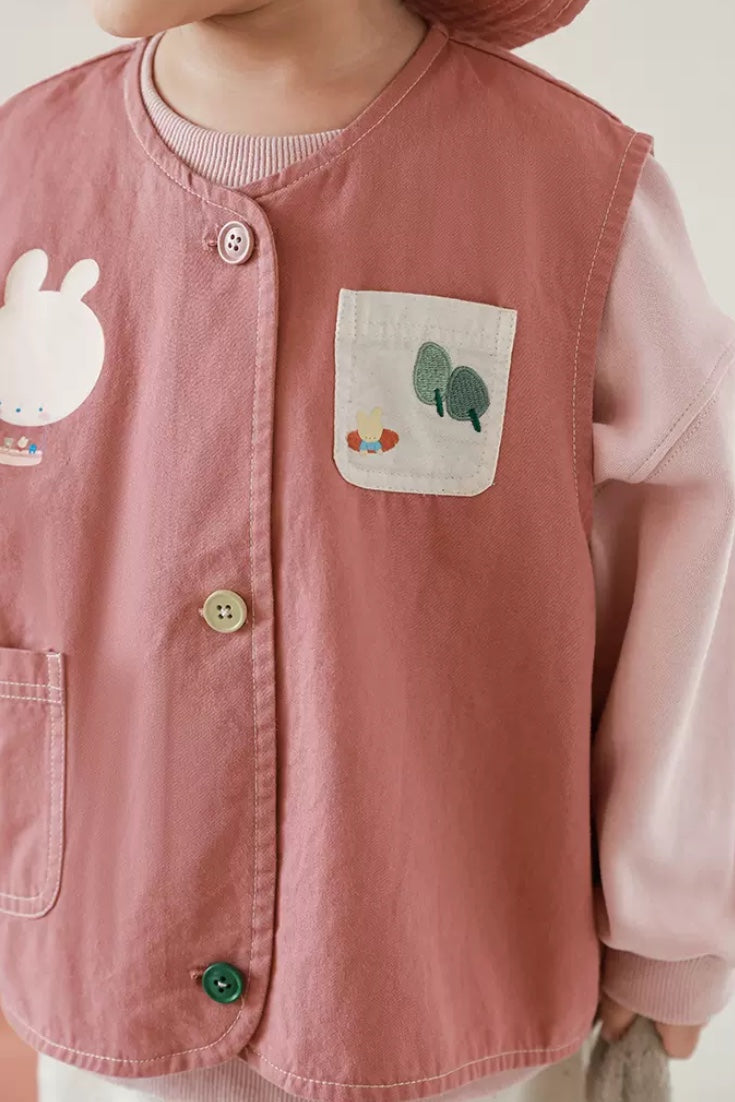 Happy Zoo Vest | Pink