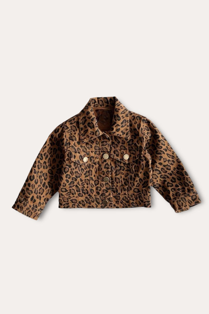 Leopard Denim Jacket | Brown