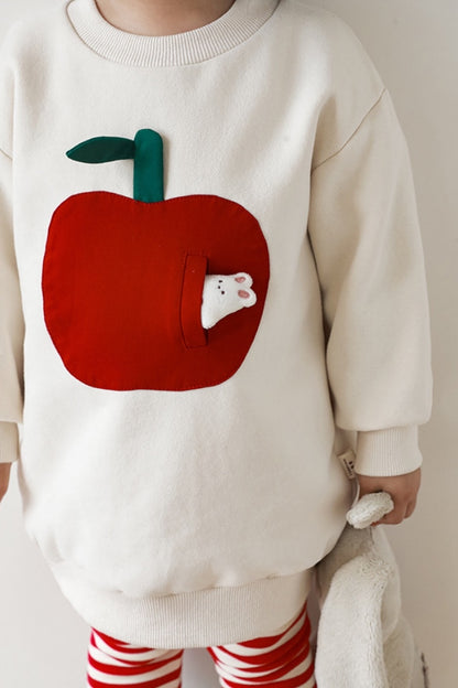 Apple Bunny Set Pyjamas | Beige Red