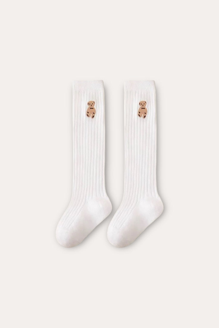 Teddy Bear Socks | White