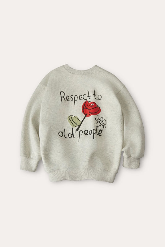 Respecy To Old People Sweatshirt | Beige