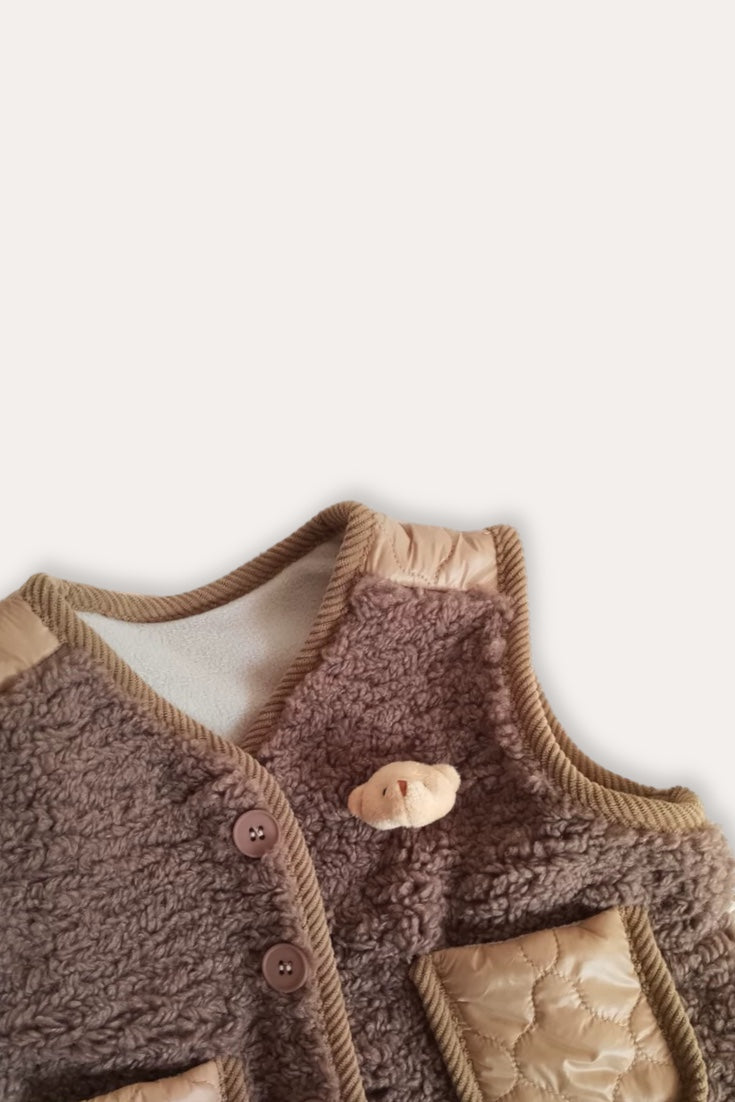 Teddy Bear Wool Vest | Beige