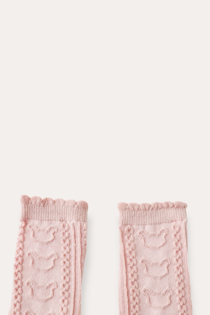 Twisted Bear Embossed Socks | Pink