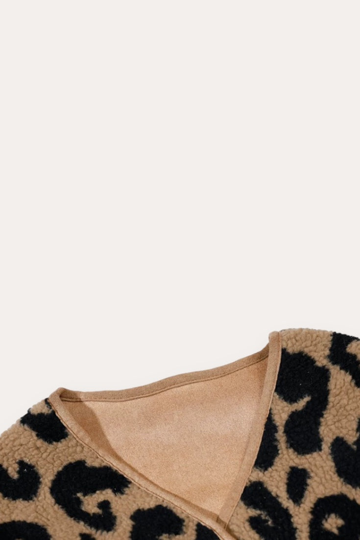 Leopard Wool Jacket | Brown