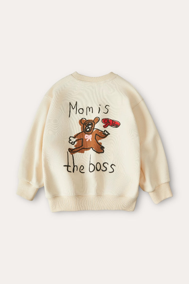 Mom Is The Boss Sweatshirt | Gray