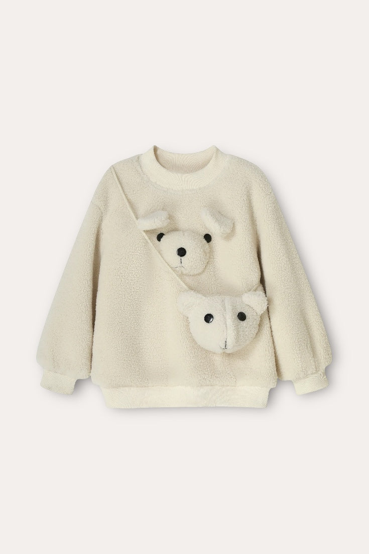 Teddy Bear Sweatshirt | Beige