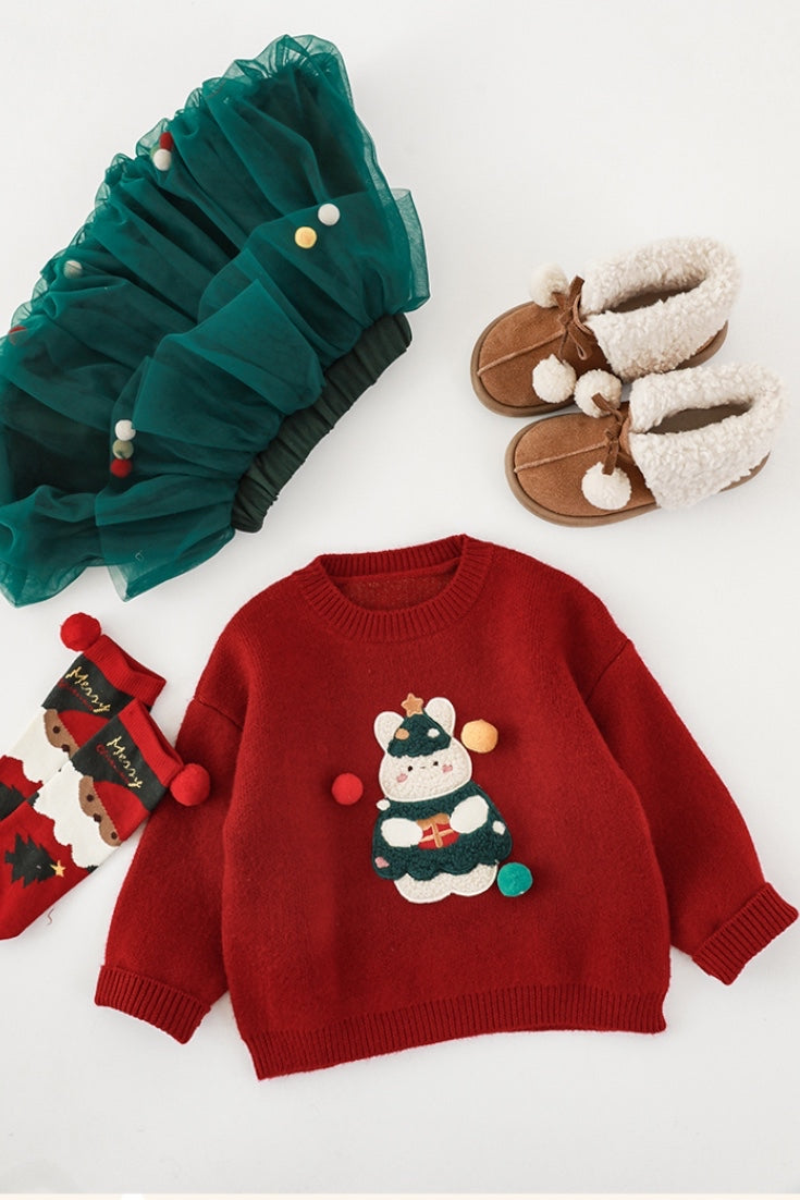 Holiday Bunny Sweater | Red