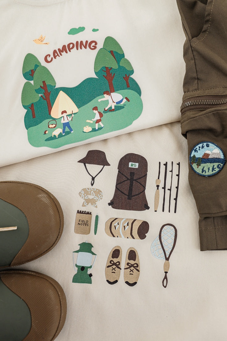 Camping T-shirt | Beige