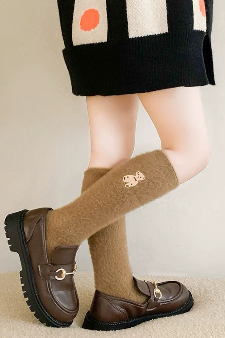 Teddy Bear Socks | Khaki