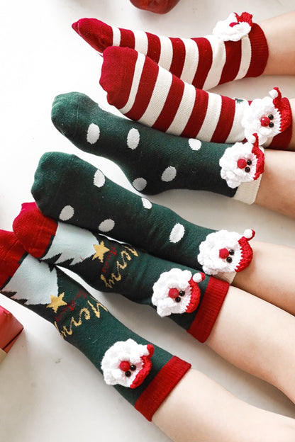 Santa Clause Dot Socks | Green