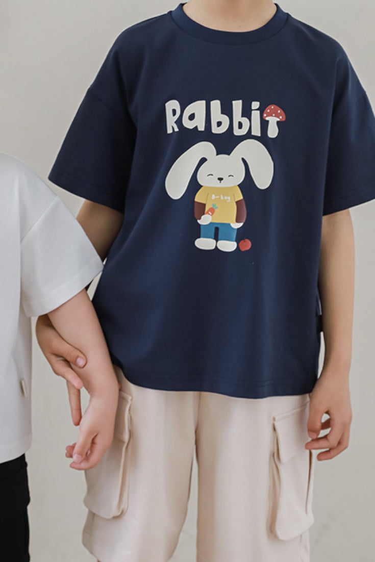 Rabbit Mushroom T-shirt | Navy