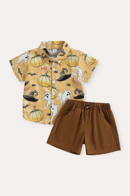 Halloween Set Shirt | Yellow Brown