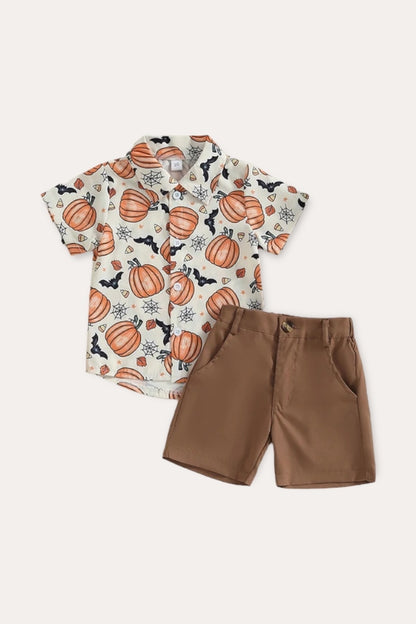 Pumpkin Set Shirt | Beige Brown