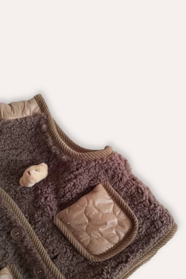 Teddy Bear Wool Vest | Beige