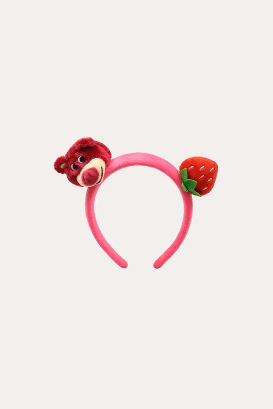 Bear Strawberry Headband | Rose Red