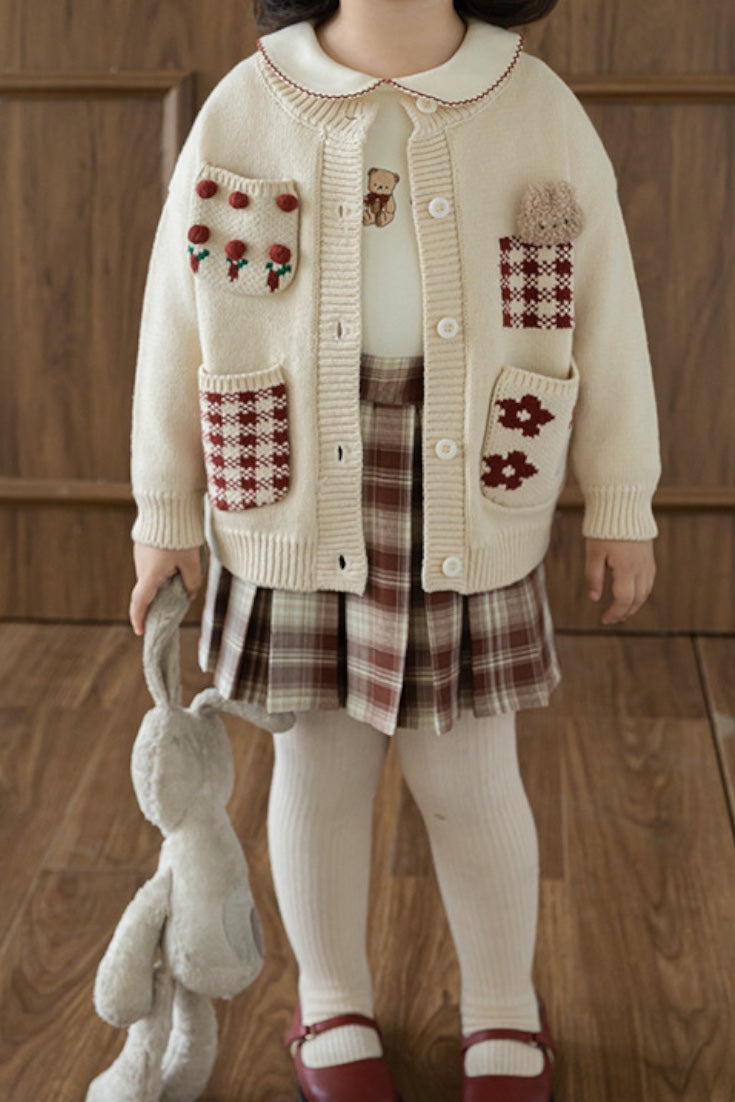 Teddy Bunny Cardigan | Beige And Brown