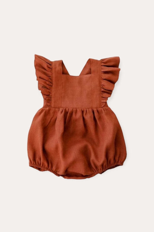 Rust Linen Vintage Bubble Playsuit