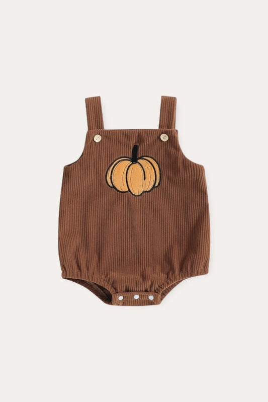 Pumpkin Corduroy Romper | Brown