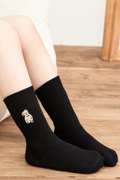 Teddy Bear Socks | Black